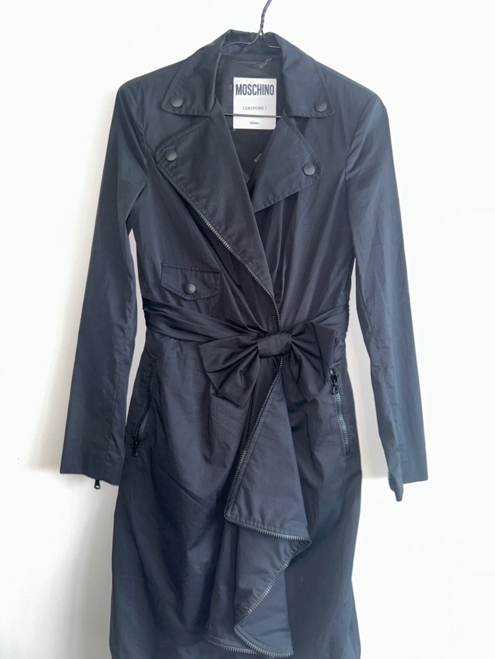 Moschino Couture Black Trench Coat Dress | Made in Italy | NWT